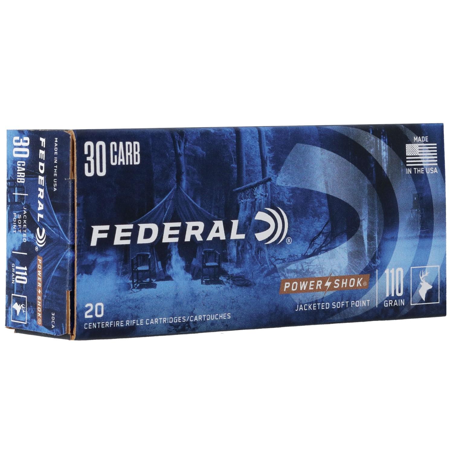Federal PowerShok .30 Carbine 110 gr JSP ammo