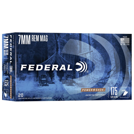 Federal Power-Shok Rifle Ammunition 7mm Rem Mag 175 gr SP