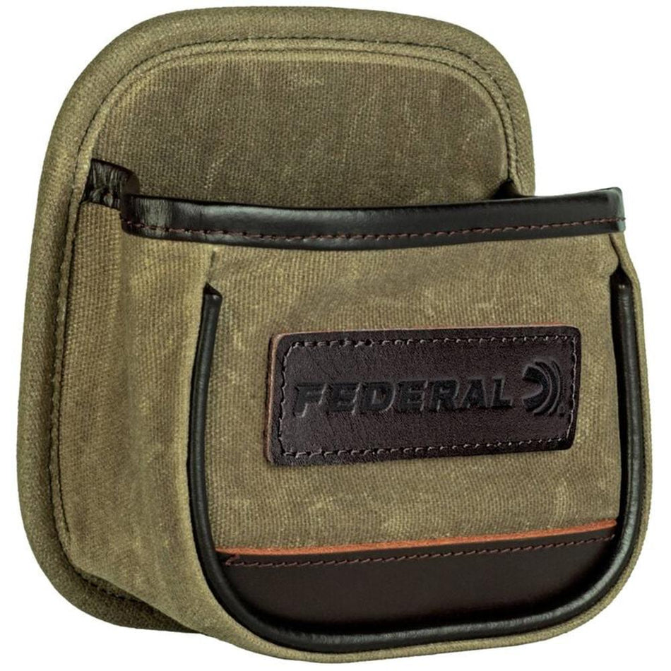 Federal Premium Single Shotshell Box Belt Pouch OD Green Waxed Canvas