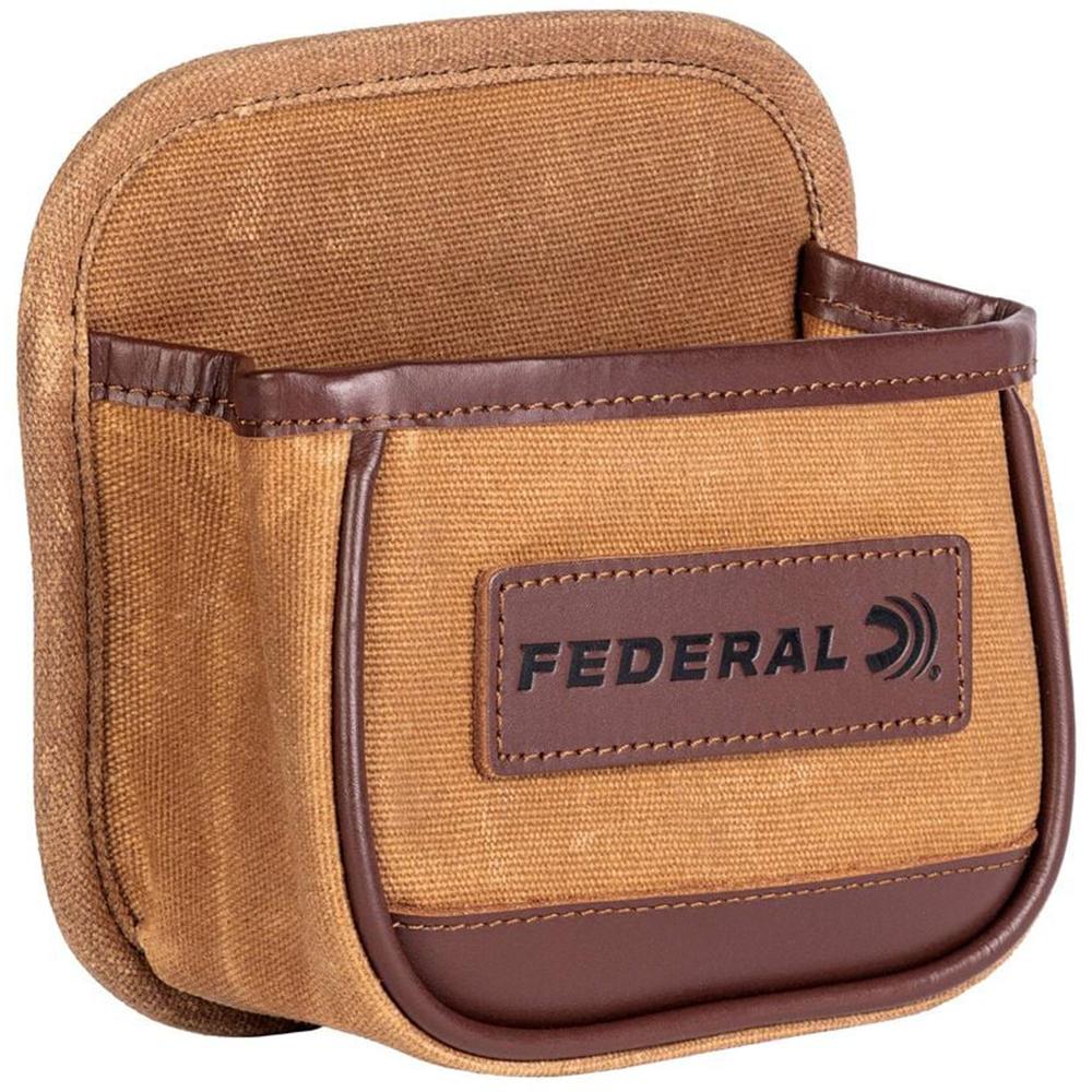 Federal Premium Single Shotshell Box Pouch Waxed Canvas Tan with Belt Loop