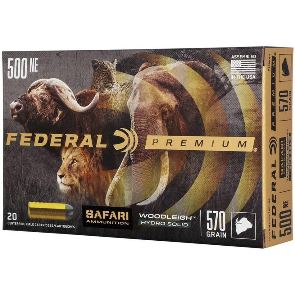Federal P500NWH Premium Safari Cape-Shok Woodleigh Hydro Solid  570 Grain .500 Nitro Express