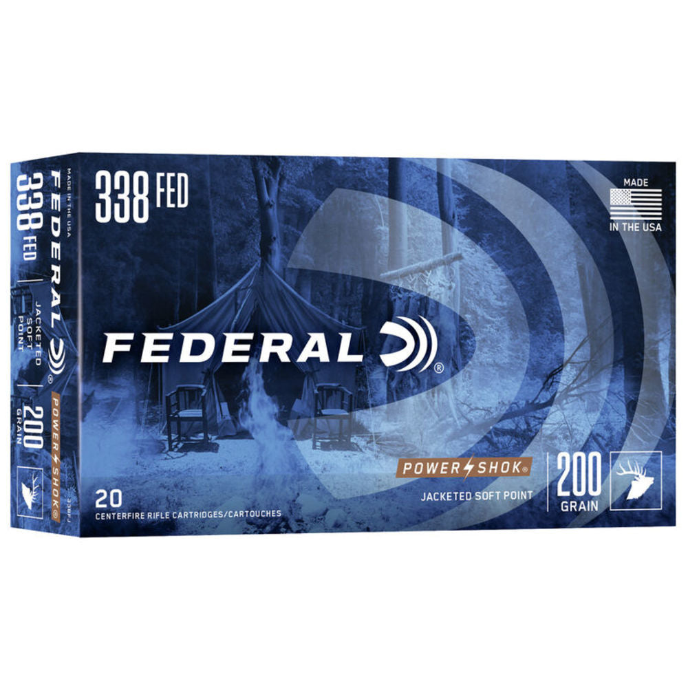 Federal Power-Shok .338 Federal 200 Gr JSP