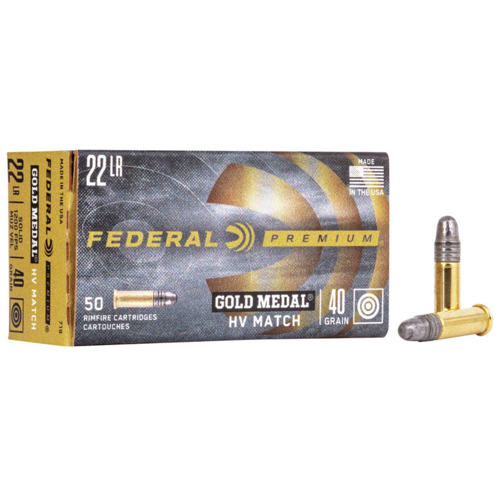 Federal Gold Medal .22 Long Rifle 40 gr Solid ammo