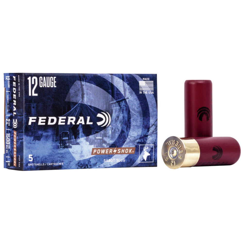 Federal F127SS2 Power-Shok Shotshell 12 Gauge 2.75" 1oz Sabot Slug 1500 fps