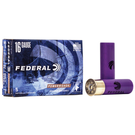 Federal Power-Shok Magnum Buckshot 12 Pellets 16 Gauge 2.75 in / 2.75 in #1 Buck 1-3/16 oz