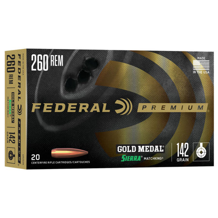 Federal Gold Medal Sierra MatchKing .260 Remington 142 gr BTHP ammo