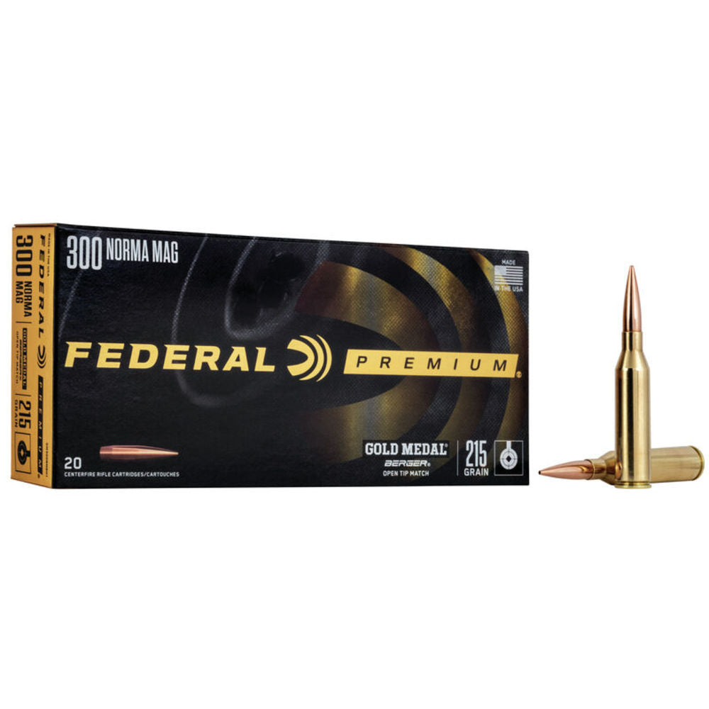 Federal Premium Gold Medal .300 Norma Mag 215 gr OTM ammo