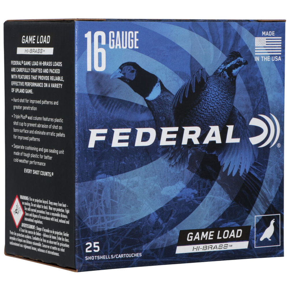 Federal H1636 Game-Shok High Brass 16 Gauge 2-3/4 1-1/8oz #6 1295 fps