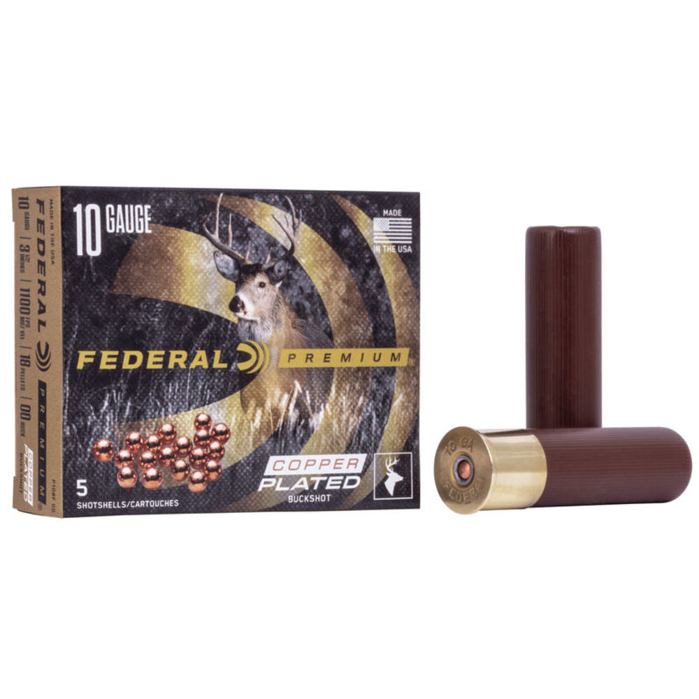Federal P108F00 Premium Buckshot 10 Gauge 3.5" 21/4oz 00 Buck Shot 1100 fps