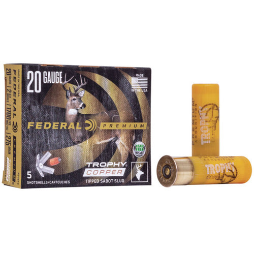 Federal Premium Trophy Copper Vital-Shok Trophy Copper Tipped Sabot Slug 20 Gauge 2.75 in / 2.75 in Slug 5/8 oz