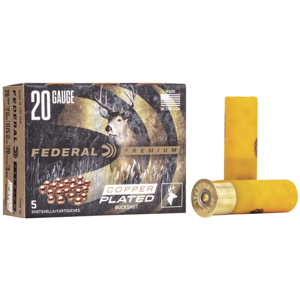 Federal P2563B Premium Magnum 20 Gauge 2.75" 1-1/8oz 3 Buck Shot 1175 fps