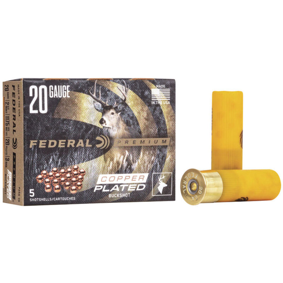 Federal P2563B Premium Magnum 20 Gauge 2.75" 1-1/8oz 3 Buck Shot 1175 fps