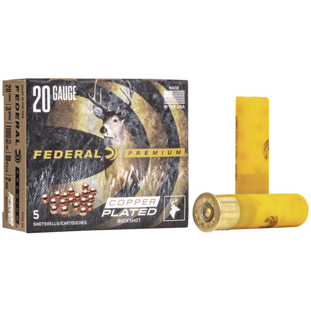 Federal P2582B Premium Magnum 20 Gauge 3" 1-1/4oz 2 Buck Shot 1100 fps