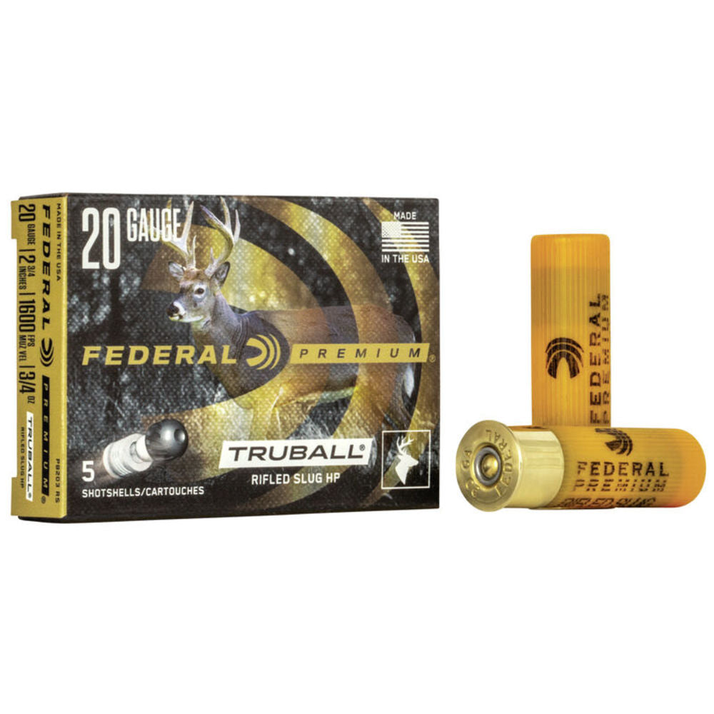 Federal Premium TruBall Vital-Shok TruBall Rifled Slug HP 20 Gauge 2.75 in / 2.75 in Slug 3/4 oz