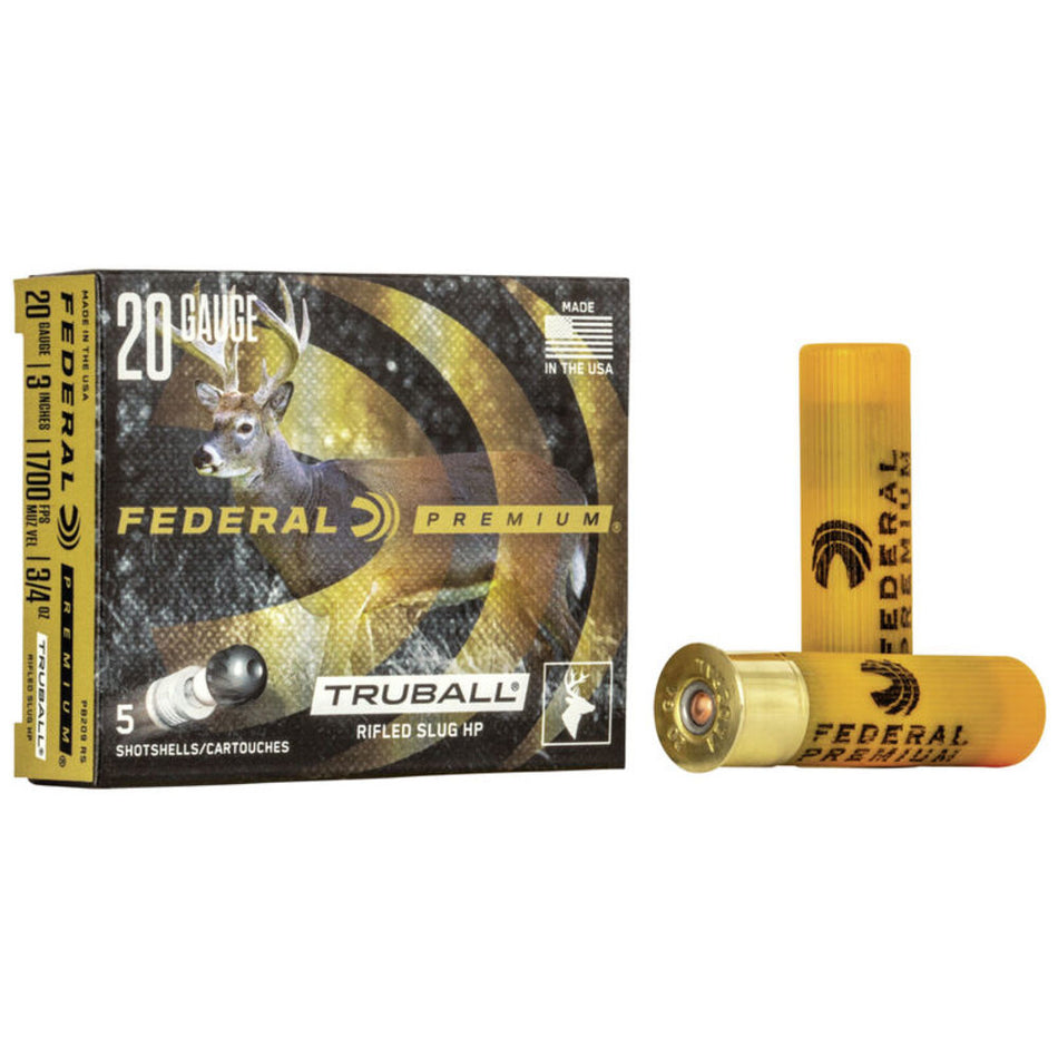 Federal Premium TruBall Vital-Shok TruBall Rifled Slug HP 20 Gauge 3 in / 3 in Slug 3/4 oz