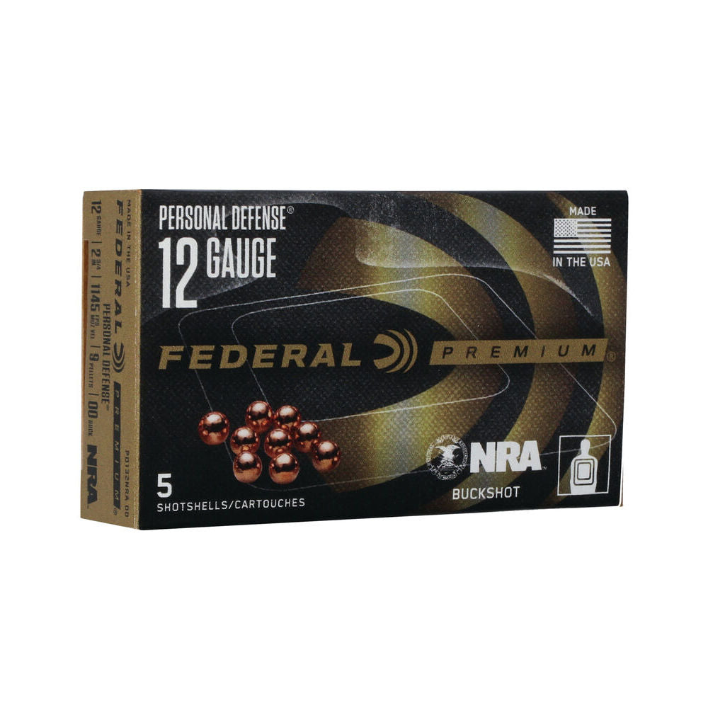 Federal PD132NRA00 Premium Personal Defense 12 Gauge 2.75"  00 Buck Shot 1145 fps
