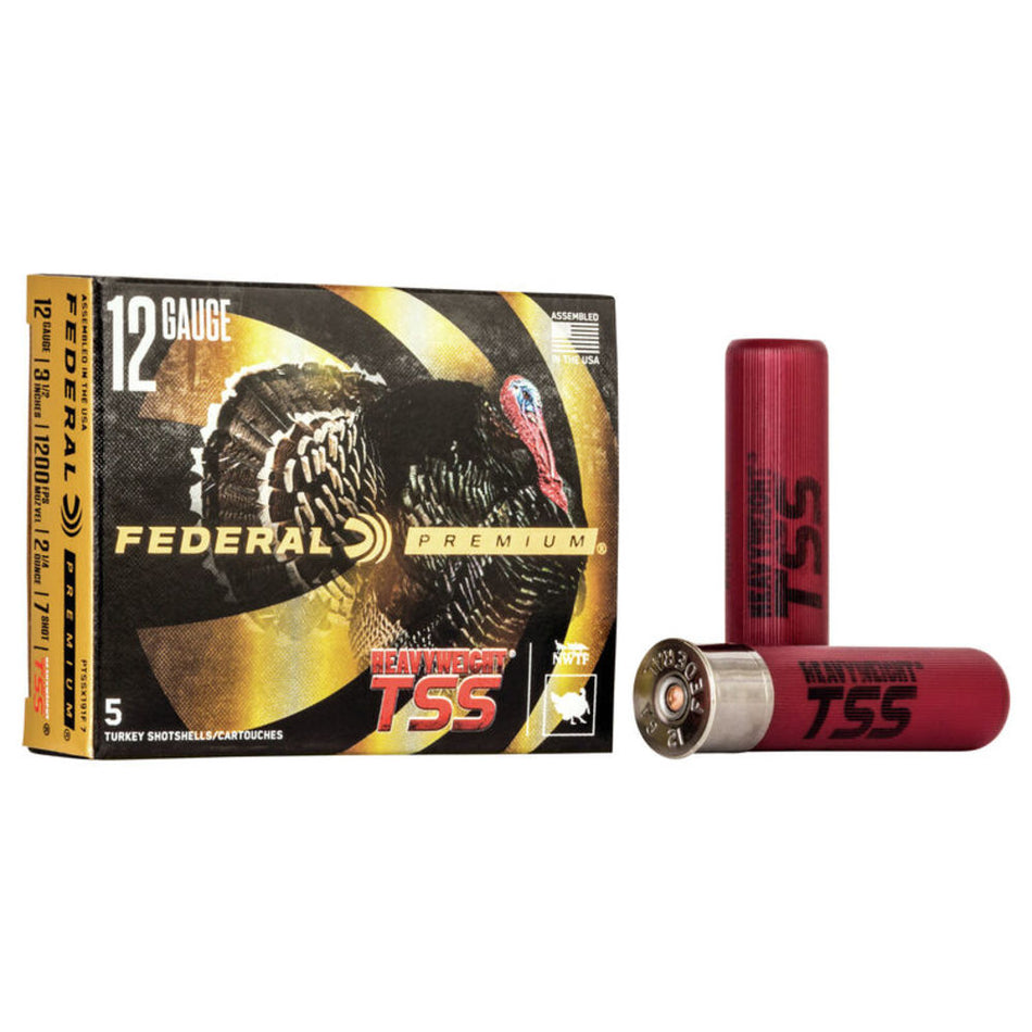 Federal PTSSX191F7 Premium Turkey Heavyweight TSS 12 Gauge 3.5" 21/4oz 7 Shot 1200 fps