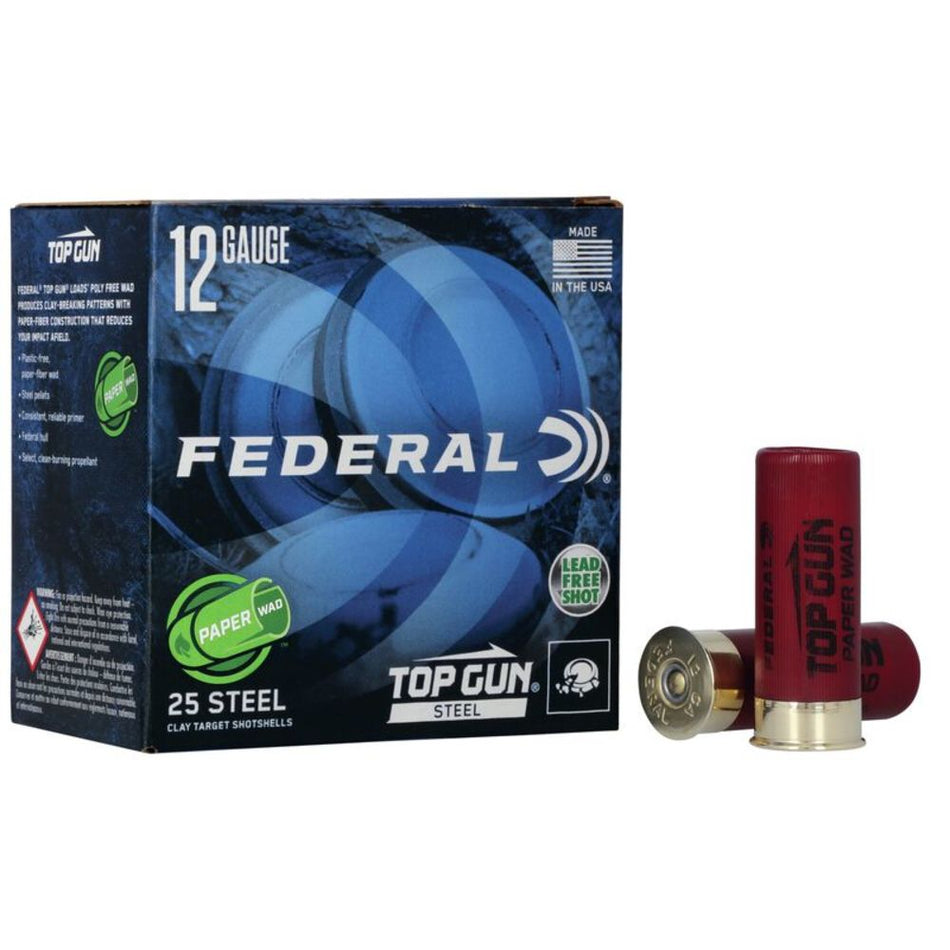 Federal TG12WS175 Top Gun Steel Paper Wad 12 Gauge 2.75" 1oz 7.5 Shot 1250 fps