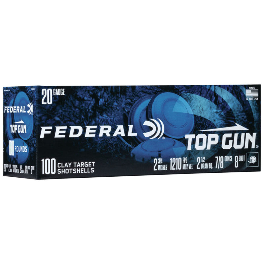 Federal TG201008 Top Gun Clay Target 20 Gauge 2.75" 7/8oz 8 Shot 1210 fps