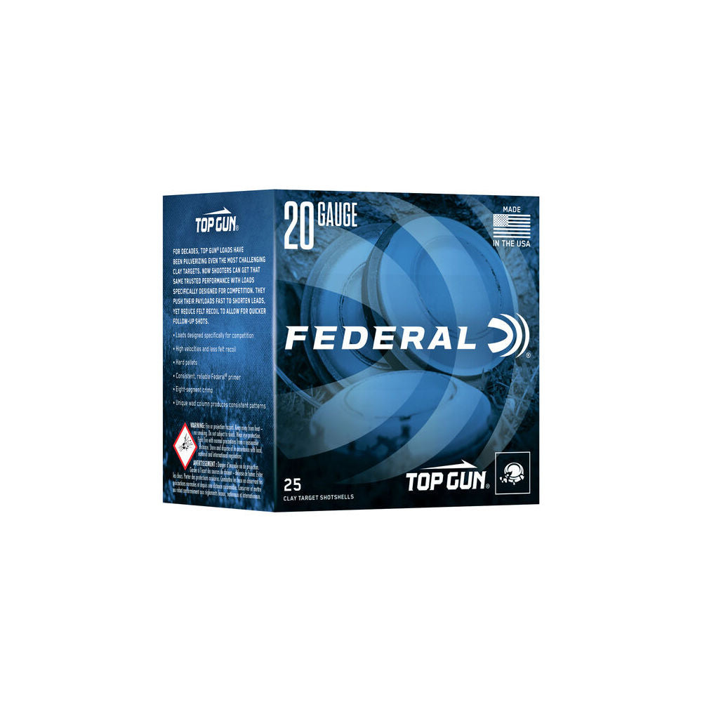 Federal Top Gun Sporting Shotgun Ammo 20 Gauge (20 ga.) 2.75 in. 1250 FPS 7/8 oz. 7.5 Shot 25 Rd.