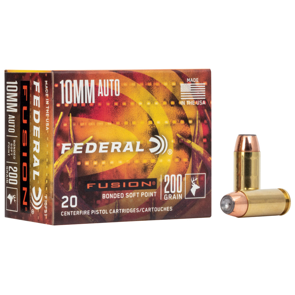 Federal F10FS1 Fusion Fusion Soft Point FSP 200 Grain 10mm Auto