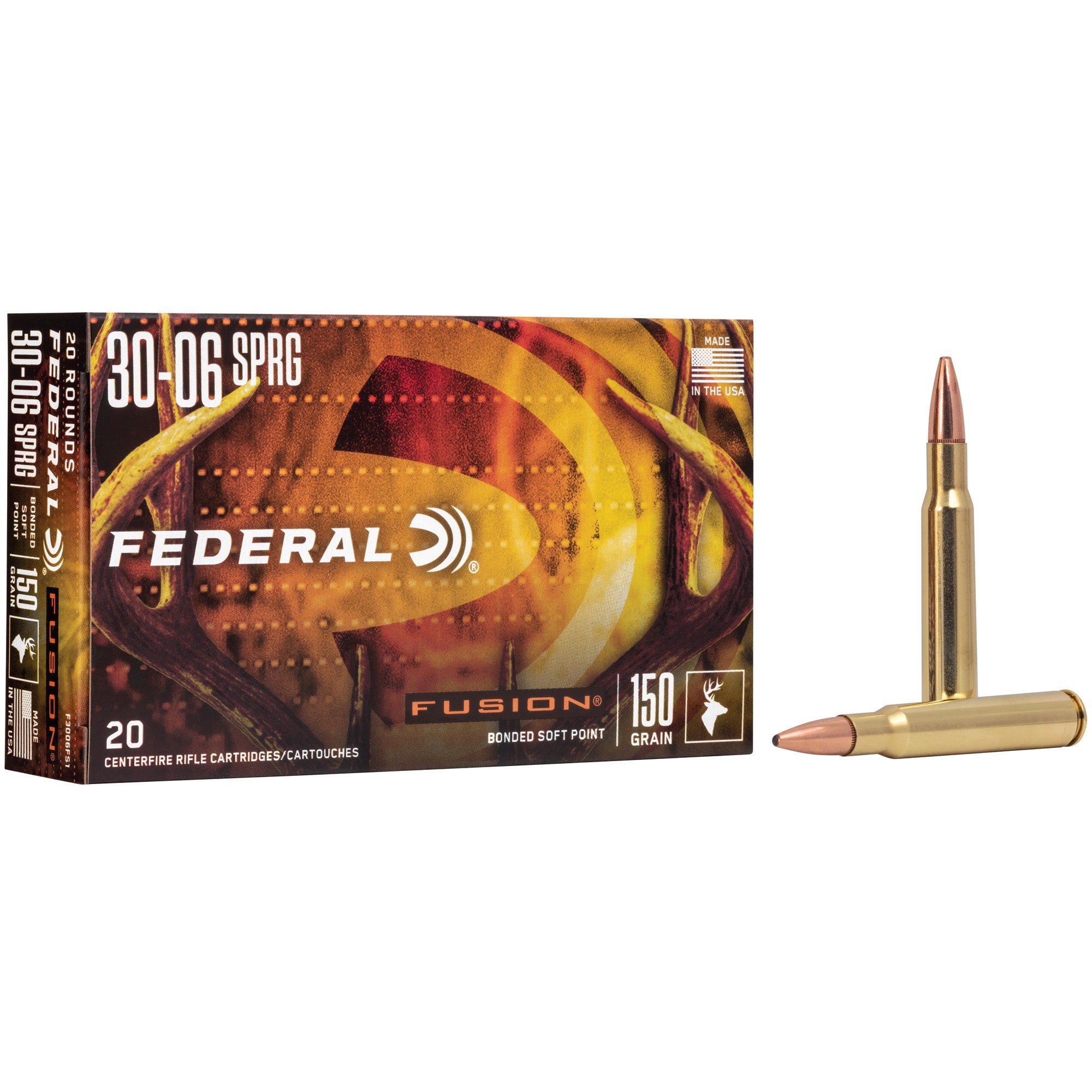 Federal F3006FS1 Boat Tail Fusion Soft Point FSP 150 Grain .30-06 Springfield