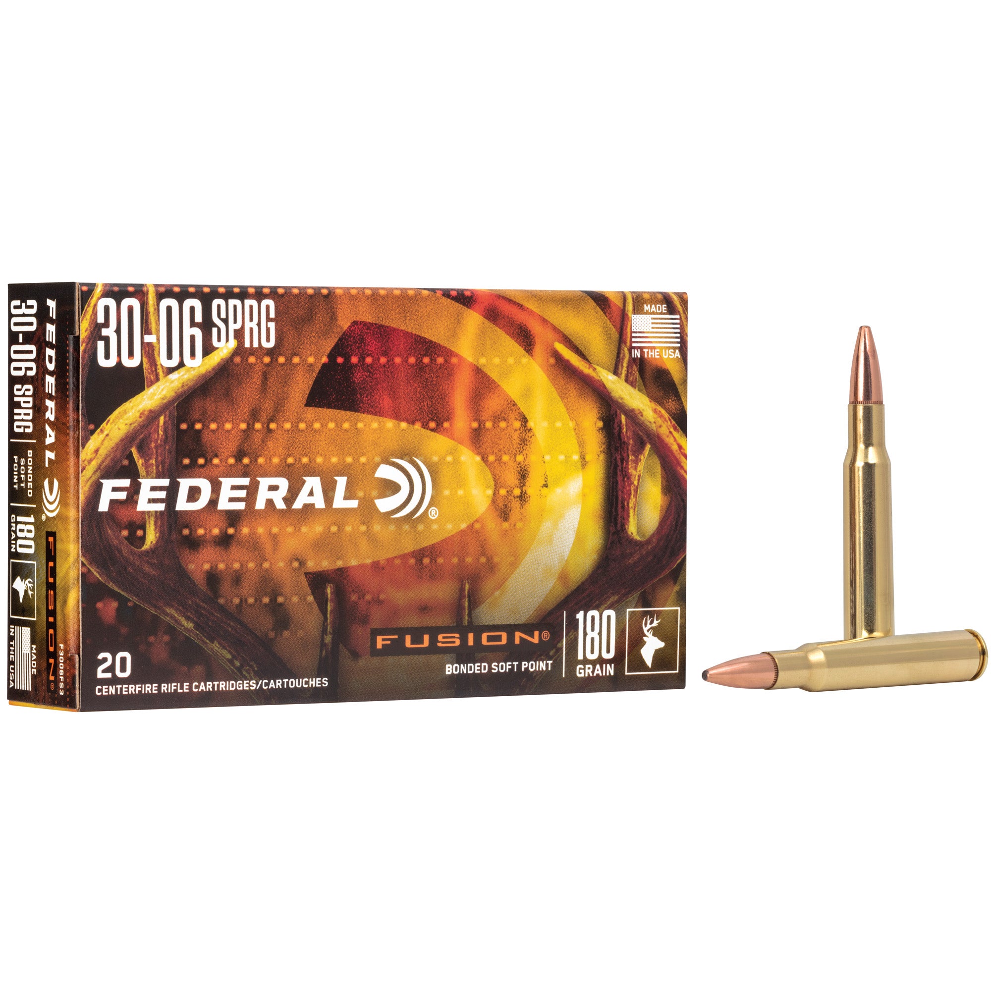Federal F3006FS3 Boat Tail Fusion Soft Point FSP 180 Grain .30-06 Springfield