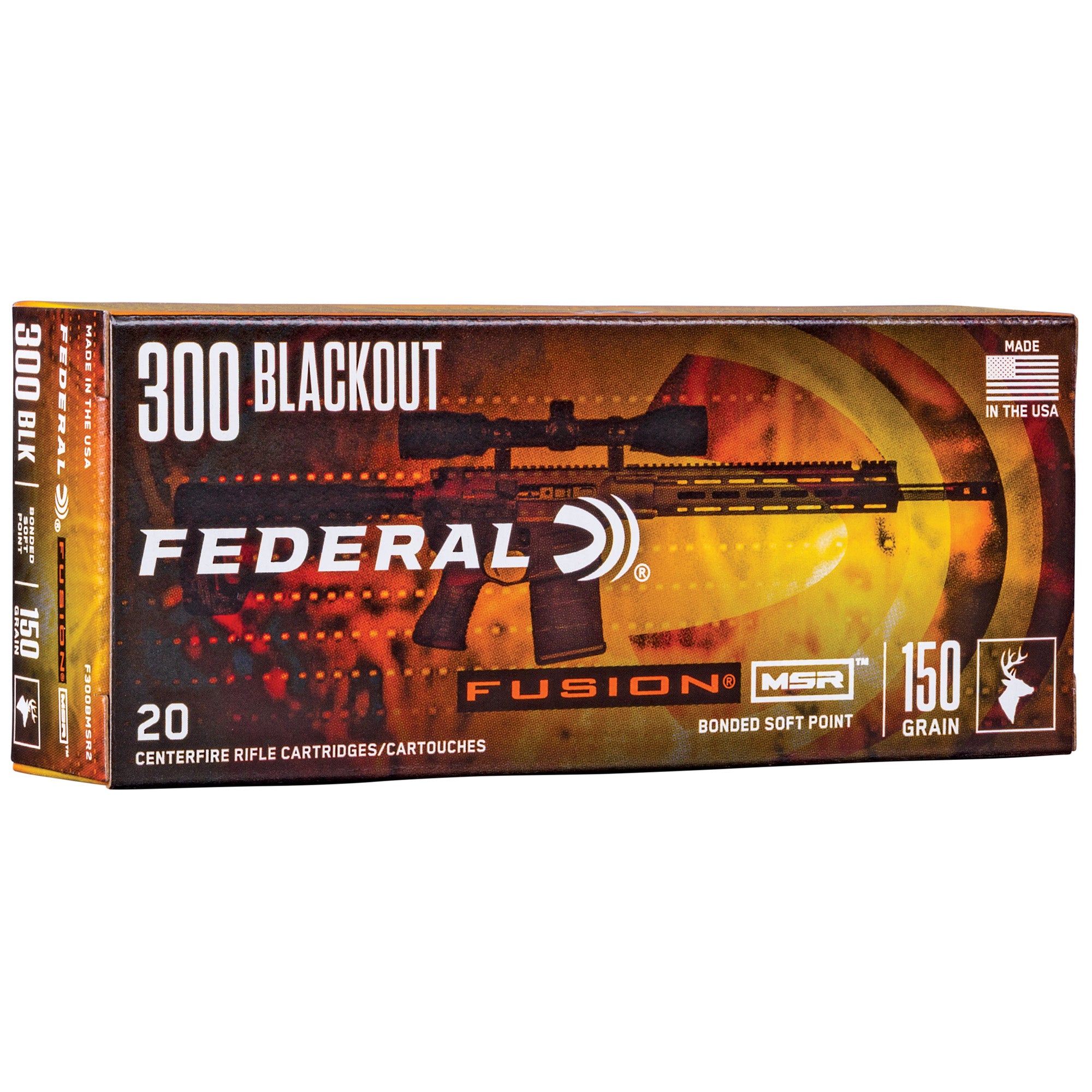Federal F300BMSR2 MSR Fusion Soft Point FSP 150 Grain .300 AAC Blackout