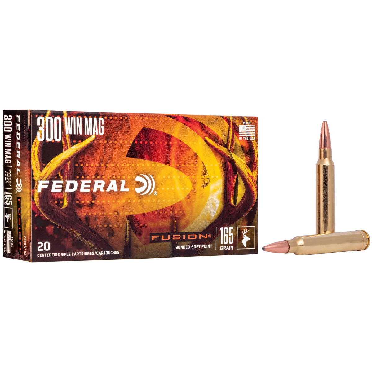 Federal F300WFS2 Boat Tail Fusion Soft Point FSP 165 Grain .300 Winchester Mag