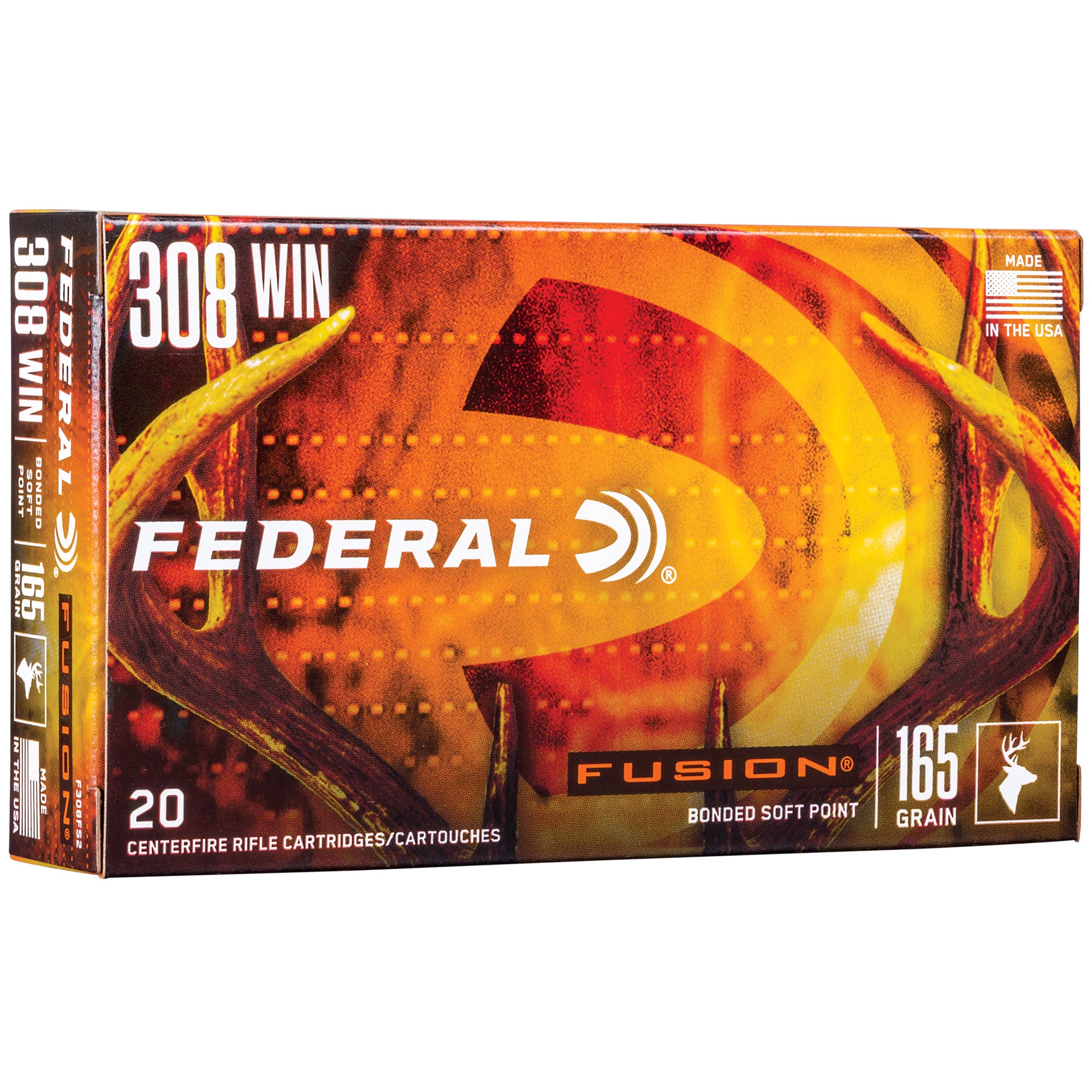 Federal F308FS2 Boat Tail Fusion Soft Point FSP 165 Grain .308 Win / 7.62x51mm
