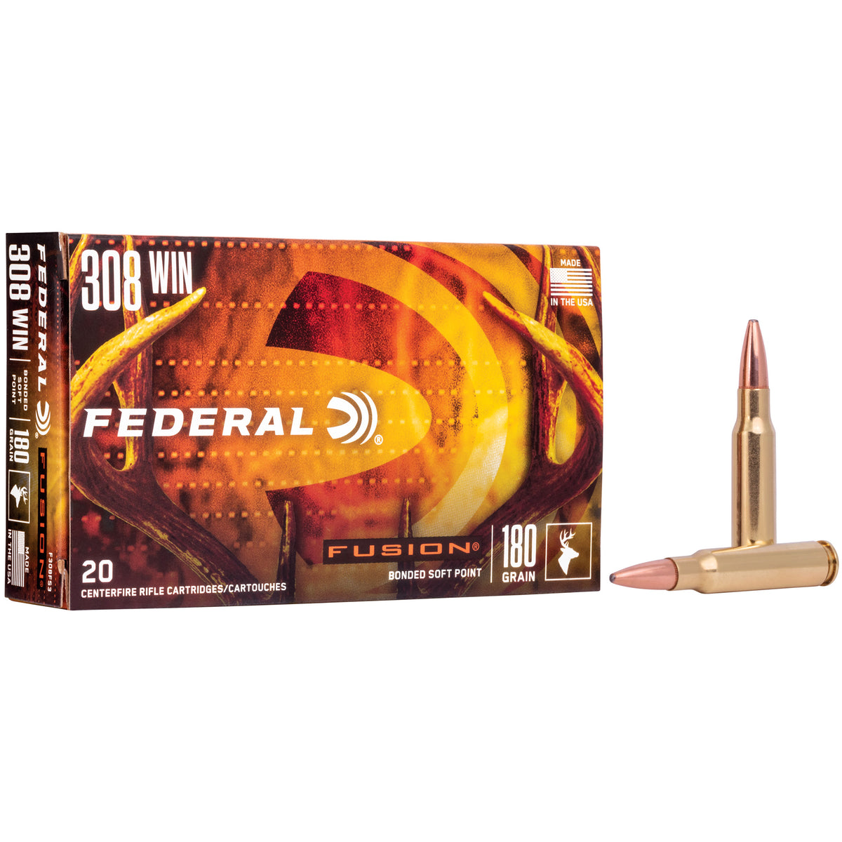 Federal F308FS3 Boat Tail Fusion Soft Point FSP 180 Grain .308 Win / 7.62x51mm
