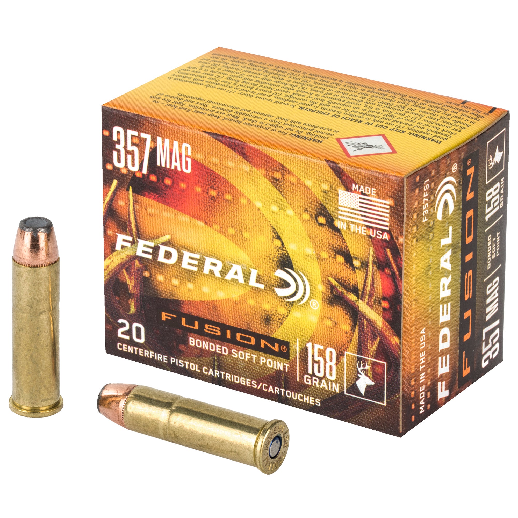 Federal F357FS1 Fusion Hollow Point Fusion Soft Point FSP 158 Grain .357 Magnum