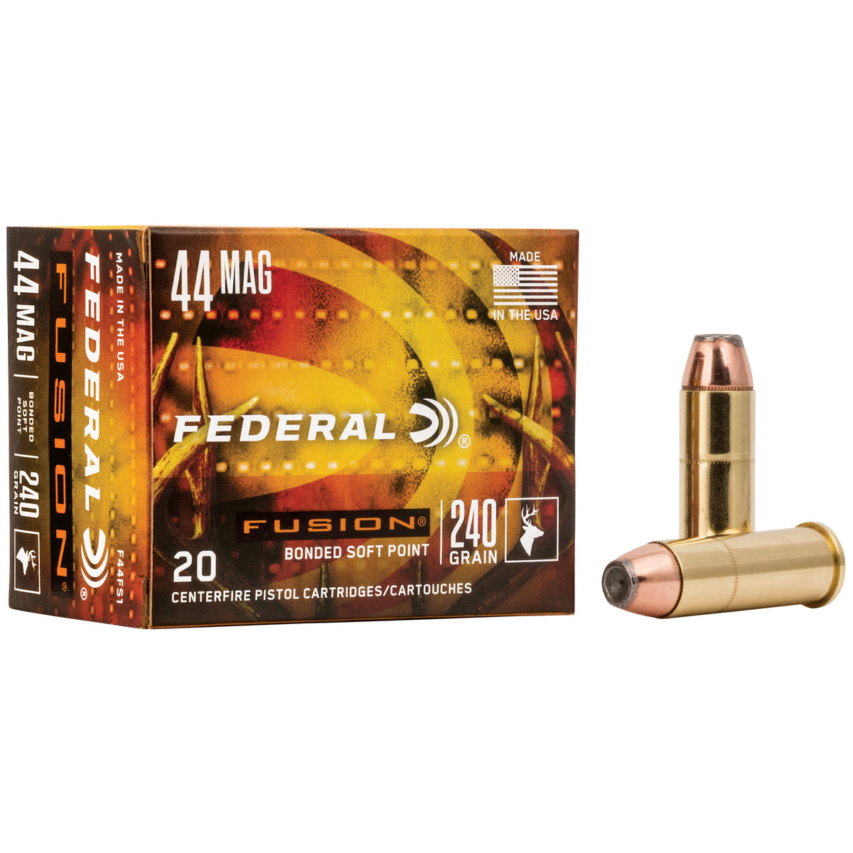 Federal F44FS1 Fusion Hollow Point Fusion Soft Point FSP 240 Grain .44 Magnum