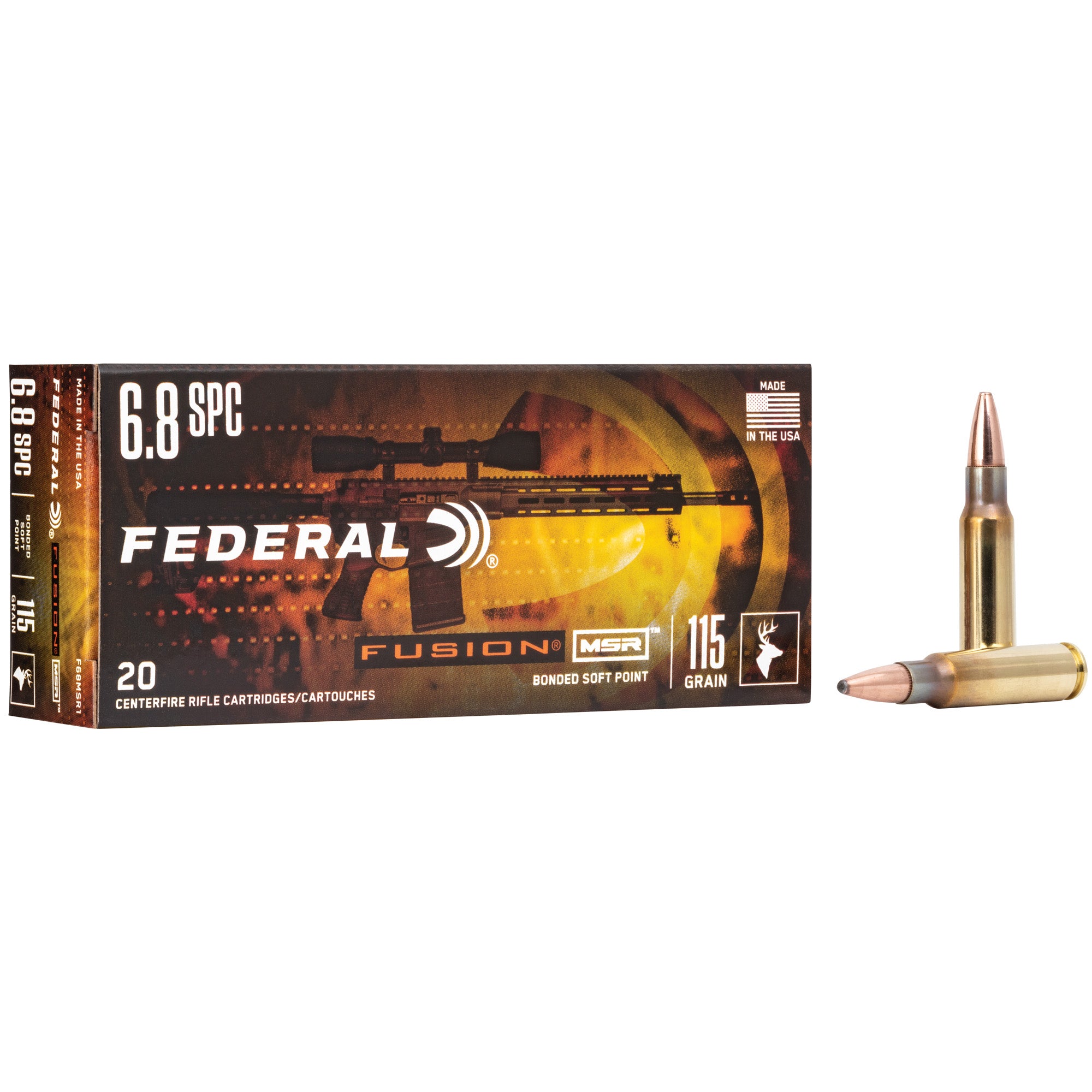 Federal Fusion MSR 6.8 Remington SPC 115 gr BSP ammo