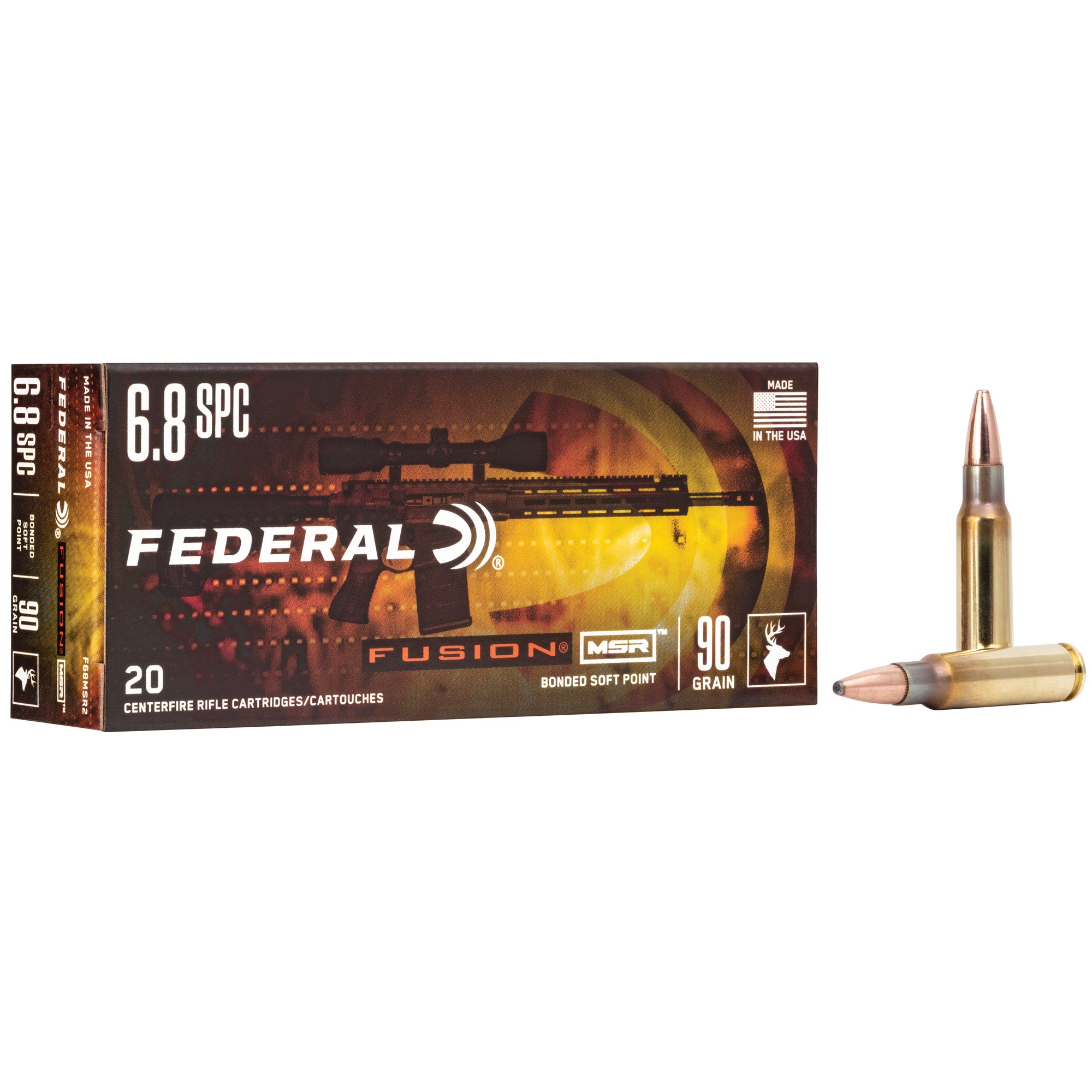 Federal Fusion MSR 6.8 Remington SPC 90 gr BSP ammo