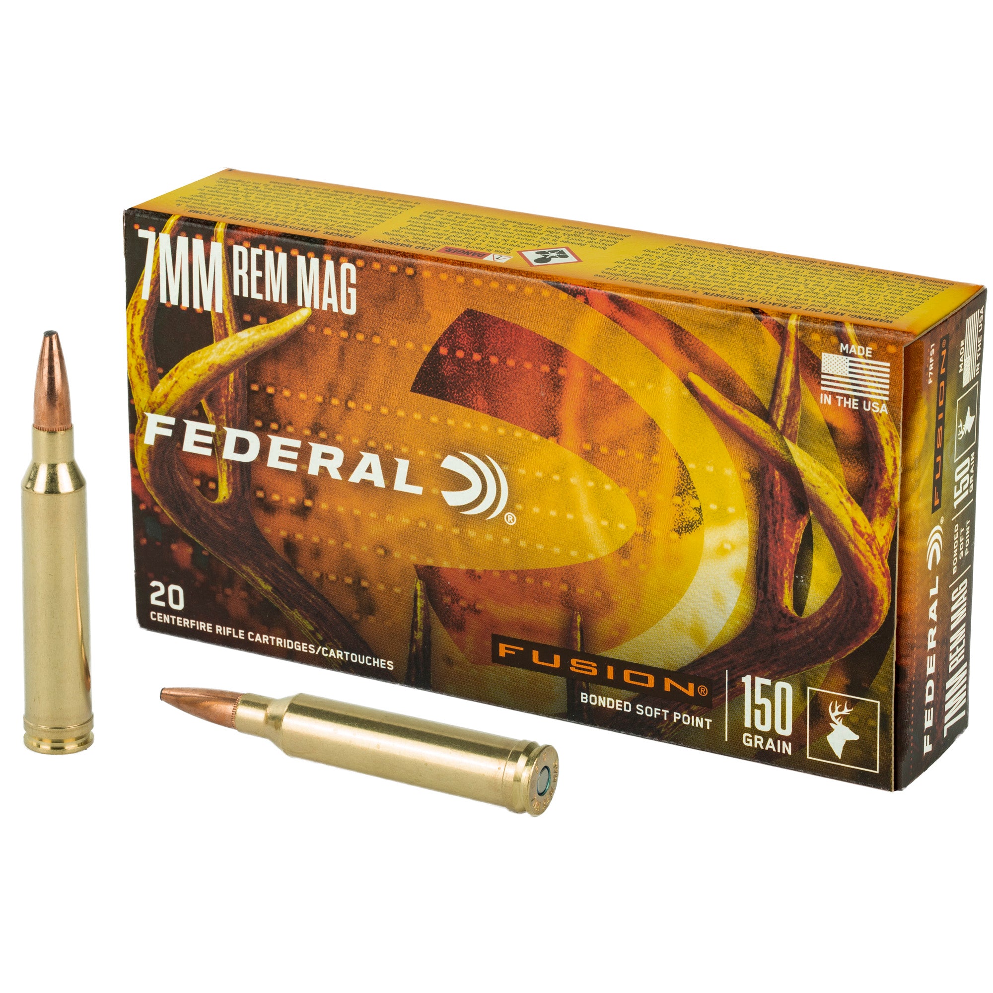 Federal F7RFS1 Boat Tail Fusion Soft Point FSP 150 Grain 7mm Remington Mag