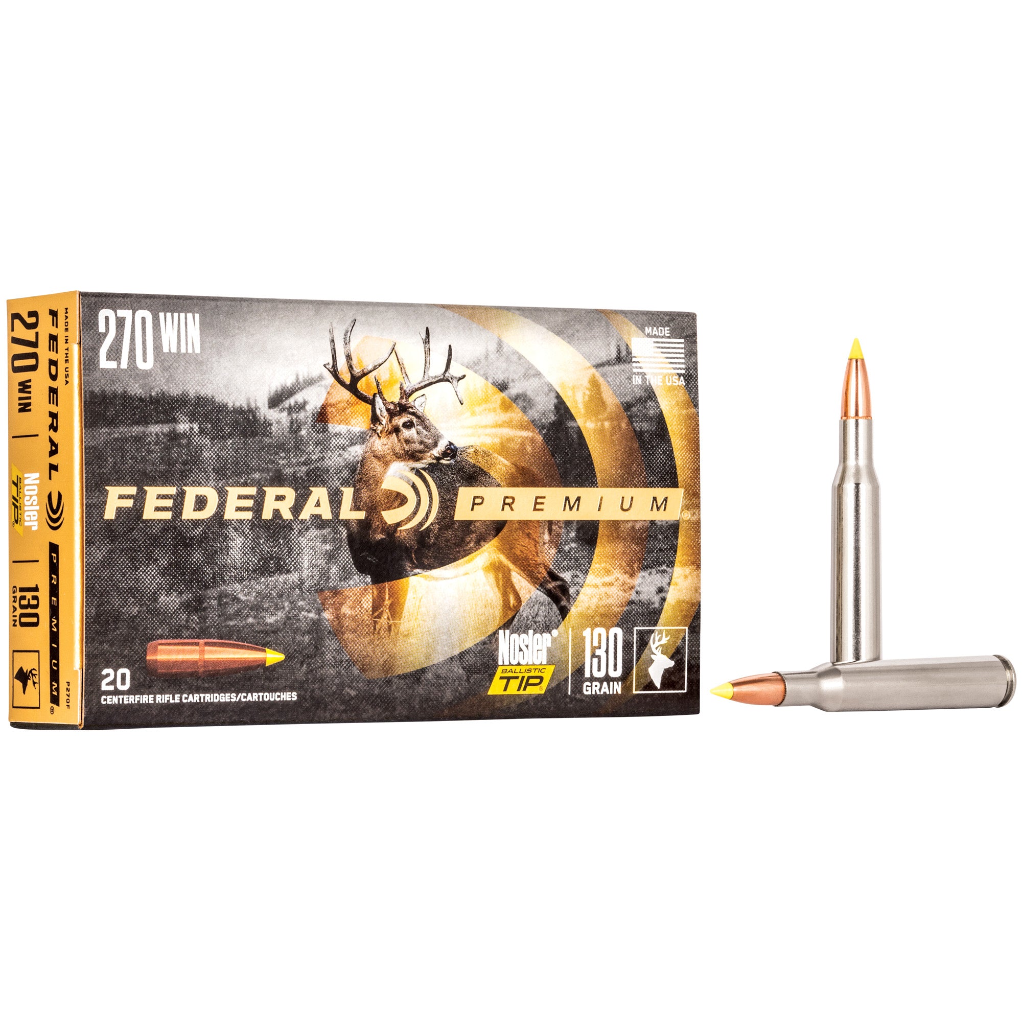 Federal P270F Premium Nosler Ballistic Tip  130 Grain .270 Winchester