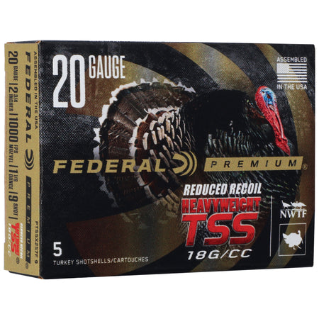 Federal PTSSX257F9 Premium Turkey Heavyweight TSS 20 Gauge 2.75" 1-1/8oz 9 Shot 1000 fps
