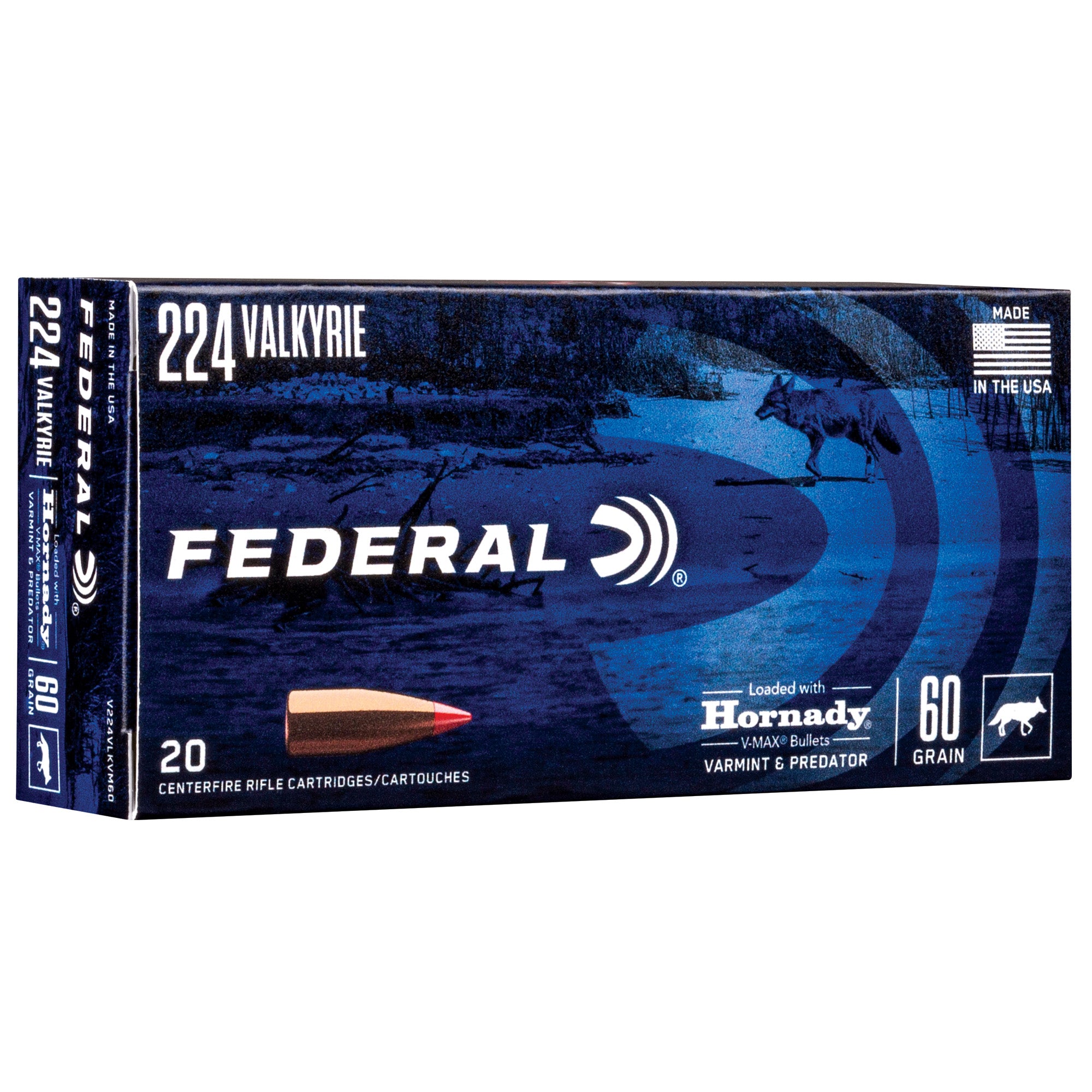 Federal Varmint & Predator .224 Valkyrie 60 gr PolyTip ammo