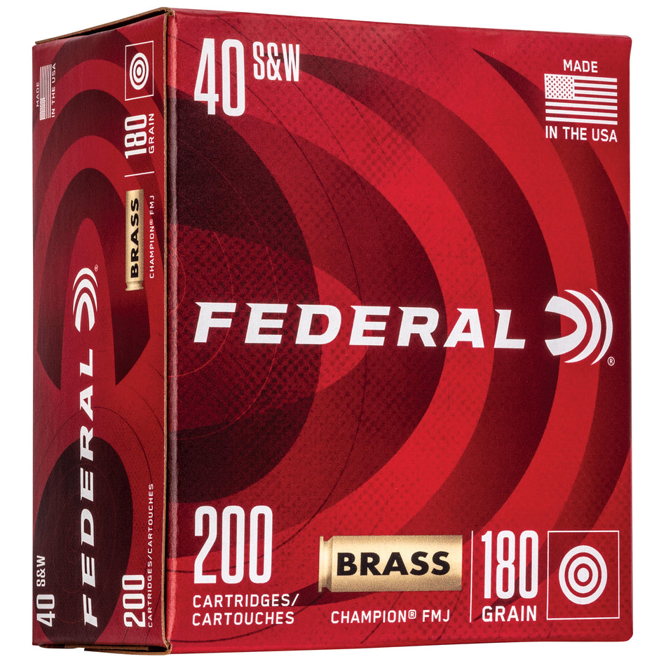 Federal WM52232 Champion Training Full Metal Jacket FMJ 180 Grain .40 S&W