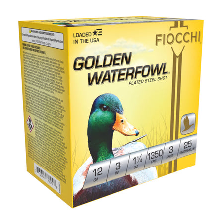 Fiocchi 123SGW3 Golden Waterfowl Waterfowl 12 Gauge 3" 1-1/4oz 3 Shot 1350 fps