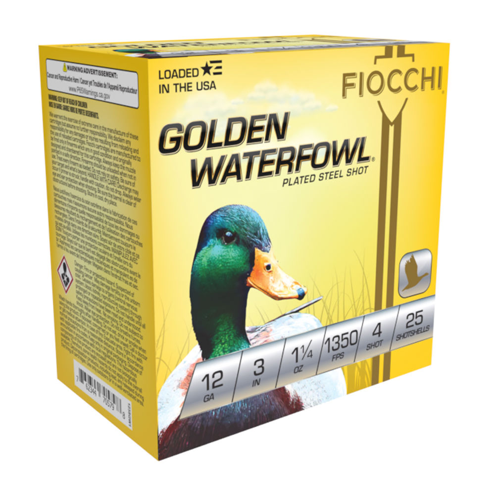 Fiocchi Golden Waterfowl 12 Gauge 3 in / 3 in #4 1-1/4 oz