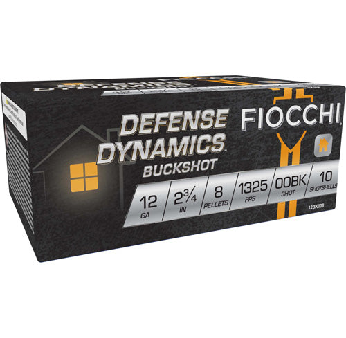 Fiocchi Defense Dynamics 8 Pellets 12 Gauge 2.75 in / 2.75 in 00 Buck 1 oz