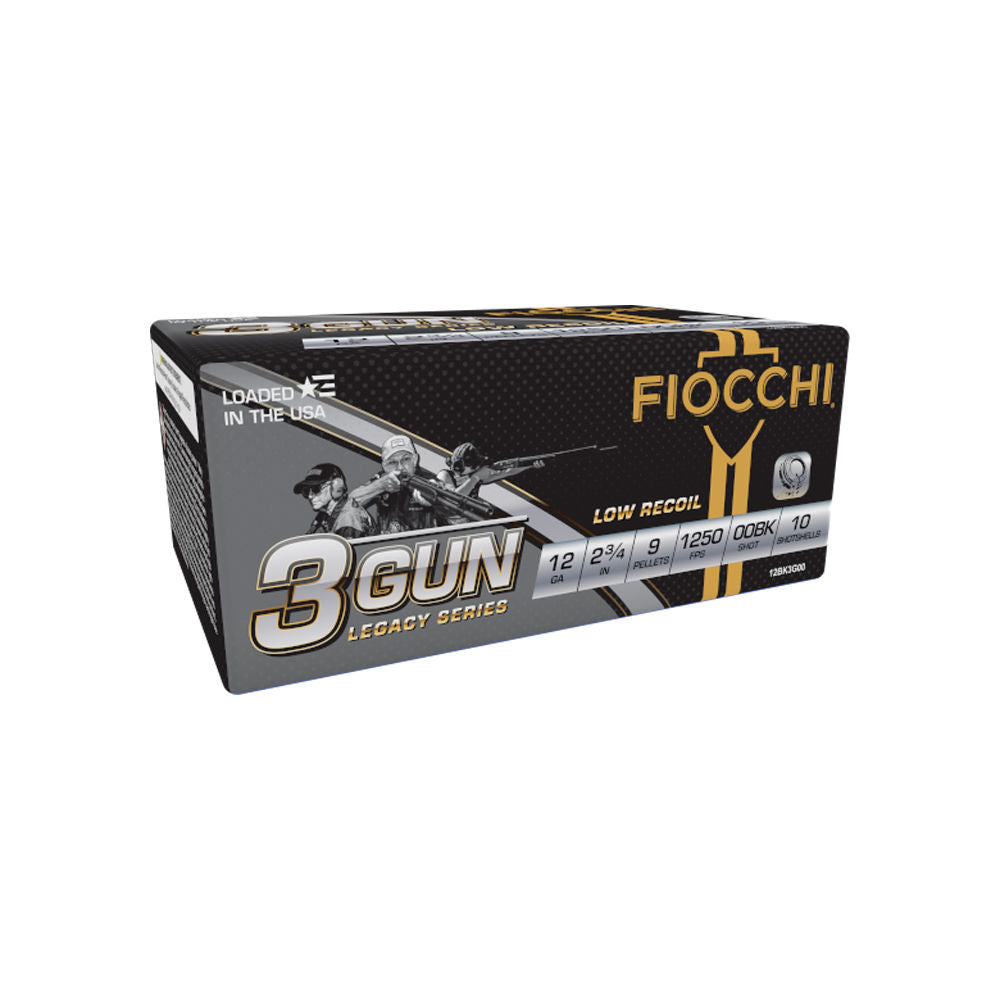 Fiocchi 3-Gun Match Legacy Series Low Recoil 9 Pellets 12 Gauge 2.75 in / 2.75 in 00 Buck 1-1/8 oz