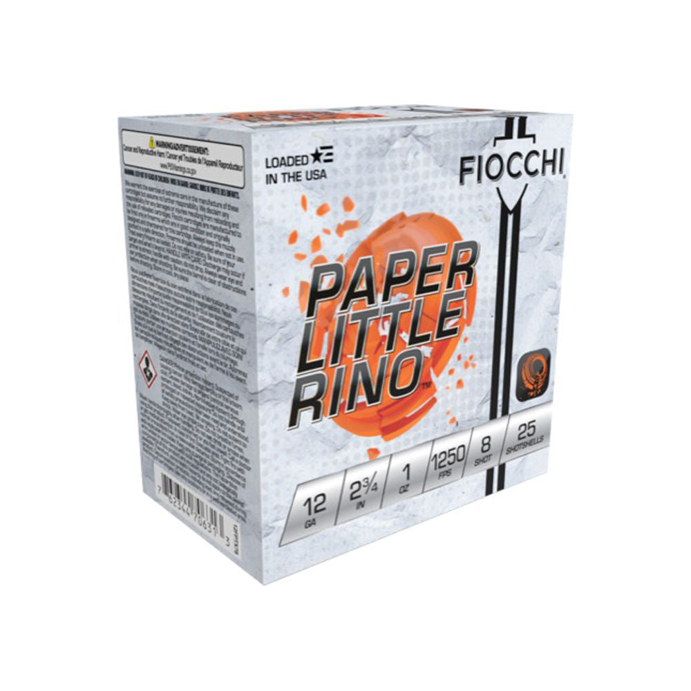 Fiocchi Paper Little Rino Extrema 12 Gauge 2.75 in / 2.75 in #8 1 oz