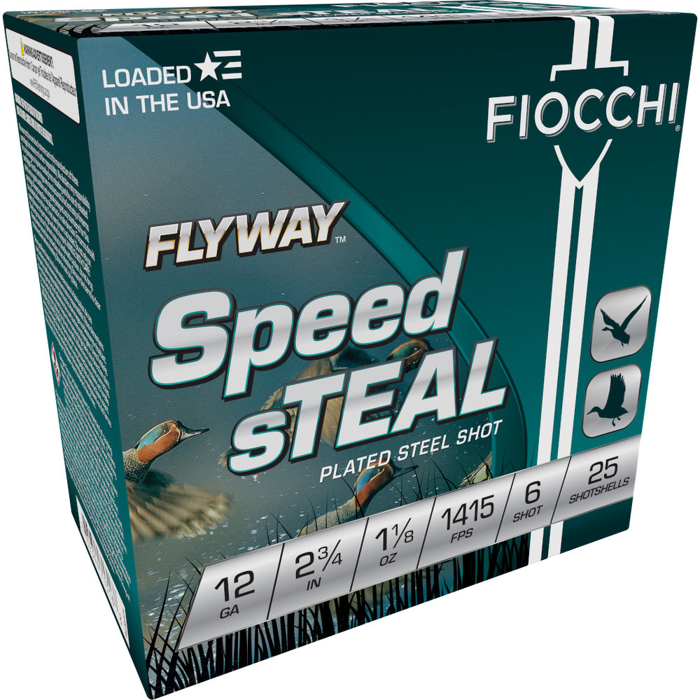 Fiocchi 12FST6 Flyway Speed Steel 12 Gauge 2.75" 1-1/8oz 6 Shot 1415 fps