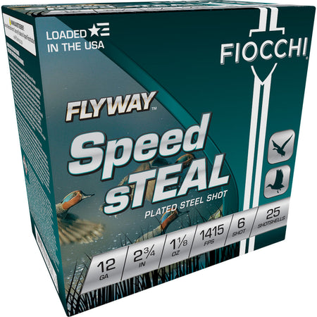 Fiocchi 12FST6 Flyway Speed Steel 12 Gauge 2.75" 1-1/8oz 6 Shot 1415 fps