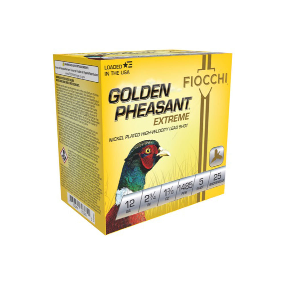 Fiocchi Golden Pheasant Extrema Extreme High Velocity 12 Gauge 2.75 in / 2.75 in #5 1-3/8 oz