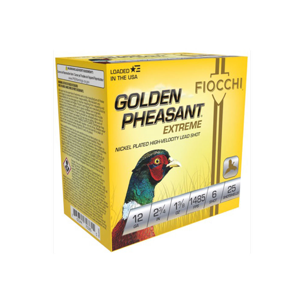 Fiocchi Golden Pheasant Extrema Extreme High Velocity 12 Gauge 2.75 in / 2.75 in #6 1-3/8 oz