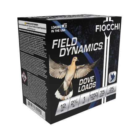 Fiocchi 12GT75 Field Dynamics Dove & Quail 12 Gauge 2.75" 1oz 7.5 Shot 1250 fps